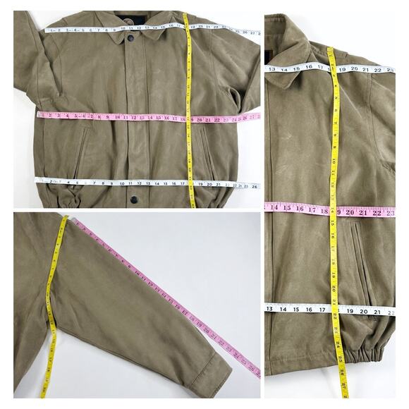 Weatherproof Tan Beige Faux Suede Bomber Field Jacket Sz L - Picture 5 of 10